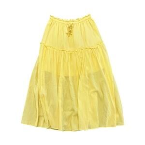 Kerri Rosenthal Yellow Cotton Tiered Long Midi Maxi Skirt Size XS